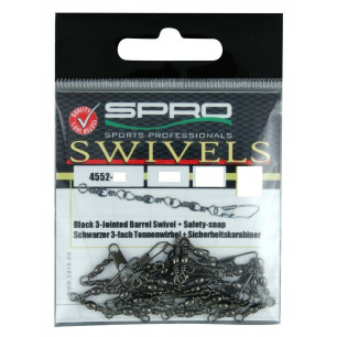 SPRO 3-Fach Wirbel mit Karabiner 3-JOINTED SWIVEL+SAFETY-SNAP alle Größen