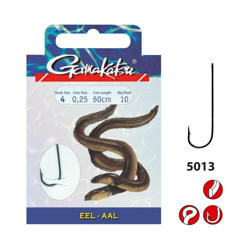 Spro Gamakatsu LS-5013F Aalhaken gebundene Angelhaken Vorfach Aal Wurm Haken