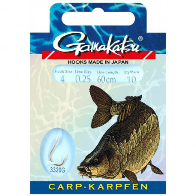 Spro Gamakatsu LS-3320G Karpfenhaken gebundene Angelhaken Vorfach Haken Carp