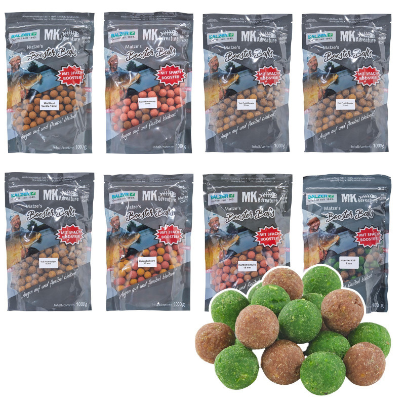 Balzer Matze Koch Booster Balls Two Tone Boilies 15mm 1kg Karpfen Futter Boilie
