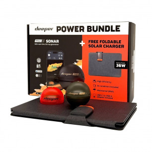 Deeper Smart Sonar Chirp+3 Power Bundle Wireless Sonar Fishfinder Solar APP