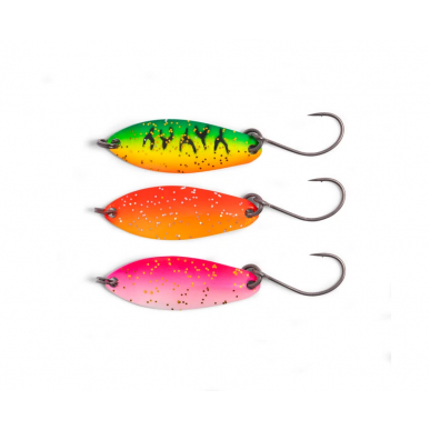 Zebco UL Trout Spoon Set 3 Spoons box Forellenköder Blinker 3er Spoon Forelle